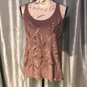 Lauren Conrad Taupe Beaded Tank